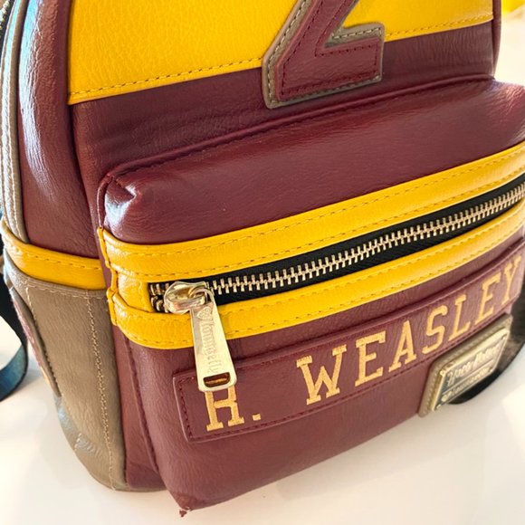 Loungefly | Harry Potter/Ron Weasley #2 Mini Backpack | Burgundy & Yellow - Picture 5 of 16